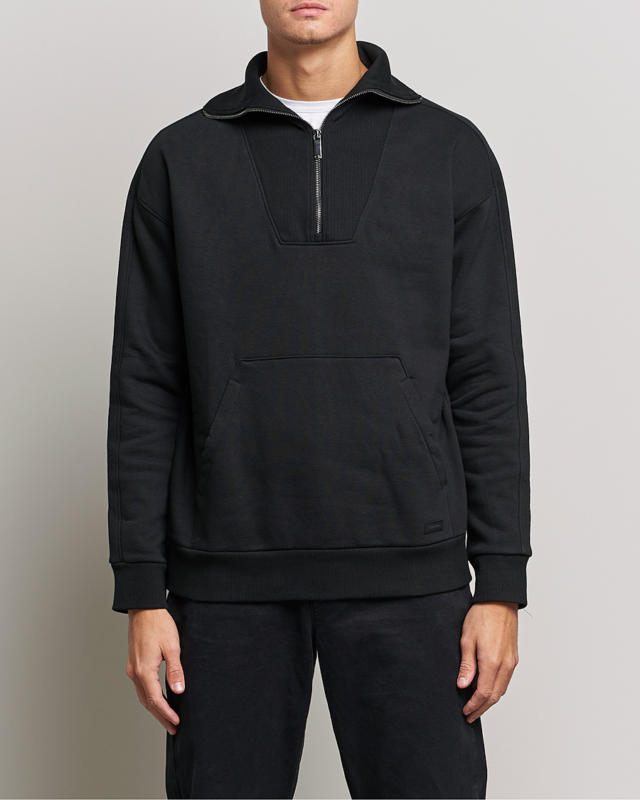 Herren | Pullover | Calvin Klein | Heavy Fleece Half Zip Sweater Black