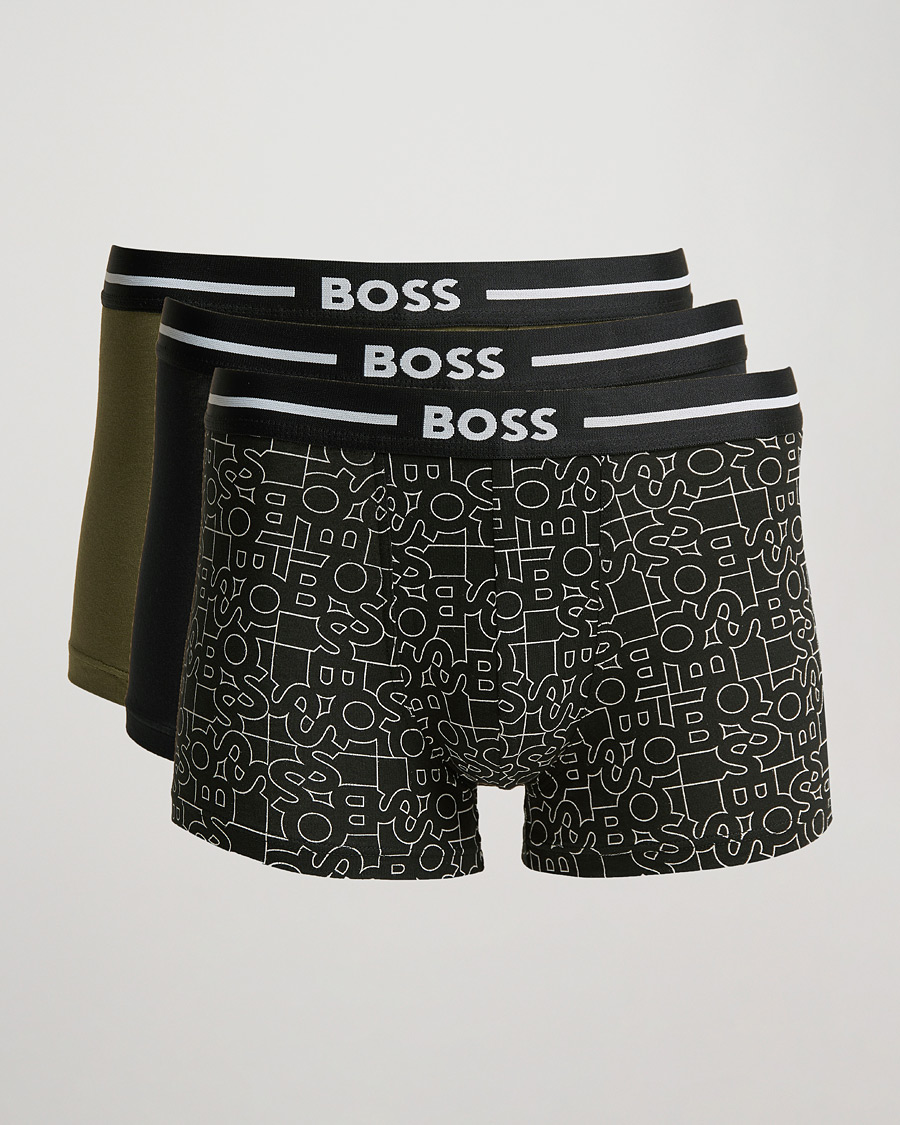 Herren | Unterwäsche | BOSS BLACK | BOSS 3-Pack Boxer Trunk Green/Multi/Black