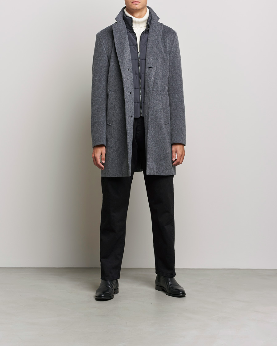 Herren | Jacken | BOSS BLACK | BOSS Hyde Wool/Cashmere Stand Up Collar Coat Silver