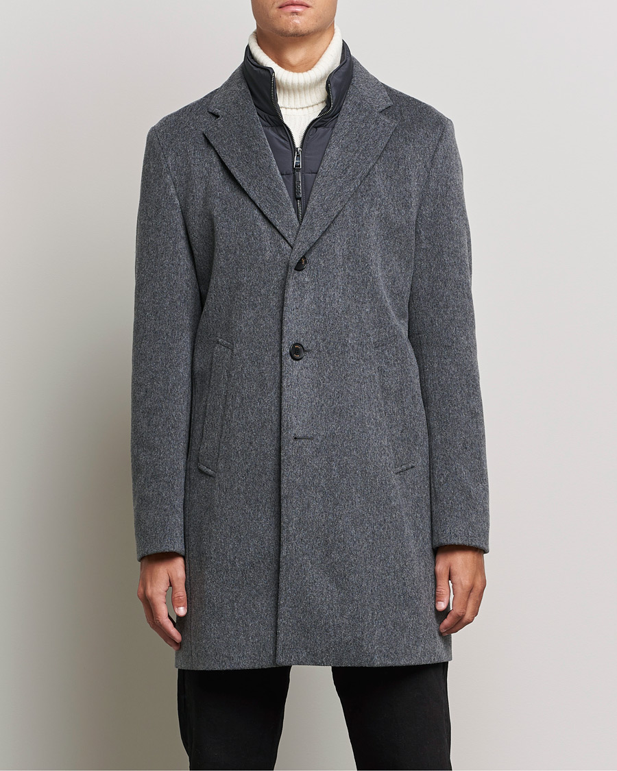 Herren | Jacken | BOSS BLACK | BOSS Hyde Wool/Cashmere Stand Up Collar Coat Silver