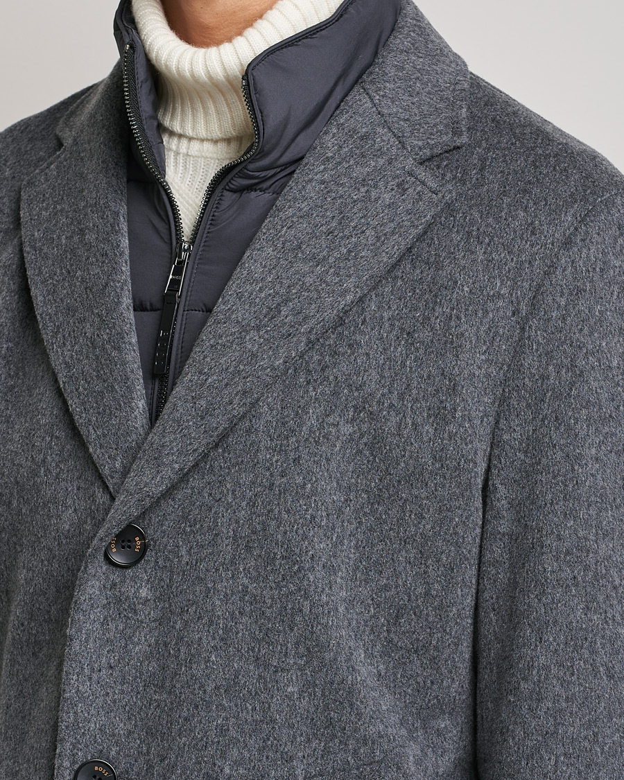 Herren | Jacken | BOSS BLACK | BOSS Hyde Wool/Cashmere Stand Up Collar Coat Silver