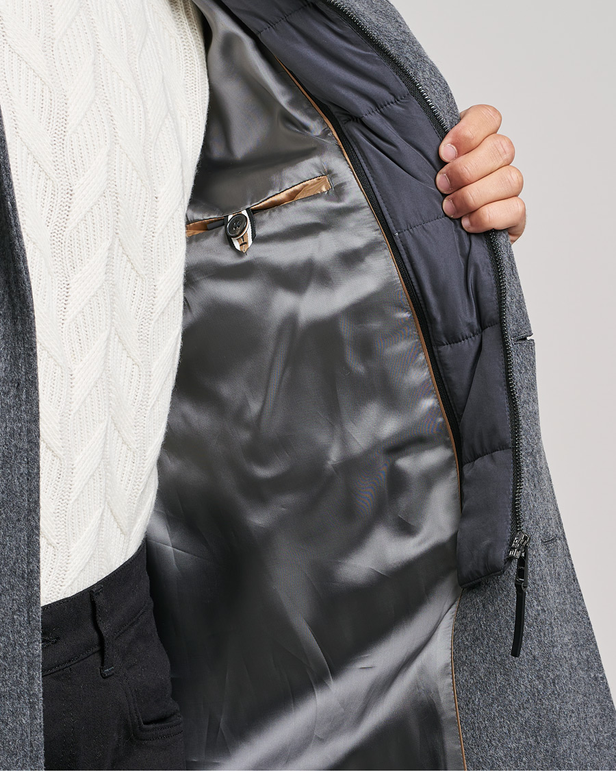 Herren | Jacken | BOSS BLACK | BOSS Hyde Wool/Cashmere Stand Up Collar Coat Silver