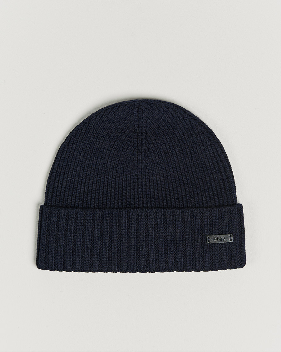 Herren | BOSS Fati Beanie Dark Blue | BOSS BLACK | BOSS Fati Beanie Dark Blue