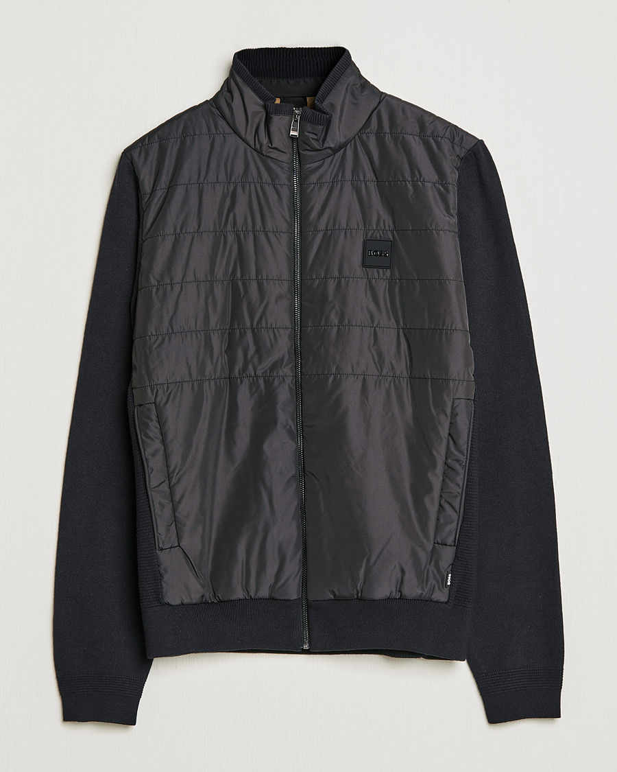 Herren | Pullover | BOSS BLACK | BOSS Lavando Hybrid Full Zip Black