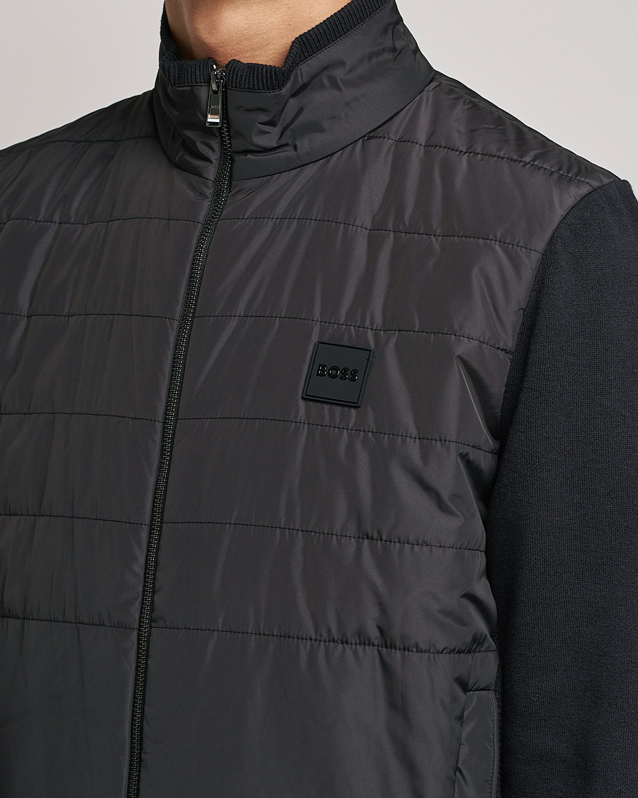 Herren | Pullover | BOSS BLACK | BOSS Lavando Hybrid Full Zip Black