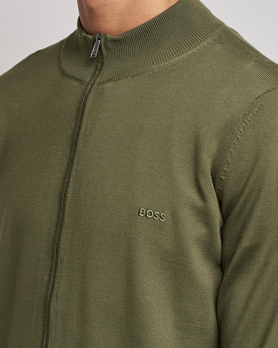 Herren | Pullover | BOSS BLACK | Balonso Full Zip Sweater Open Green