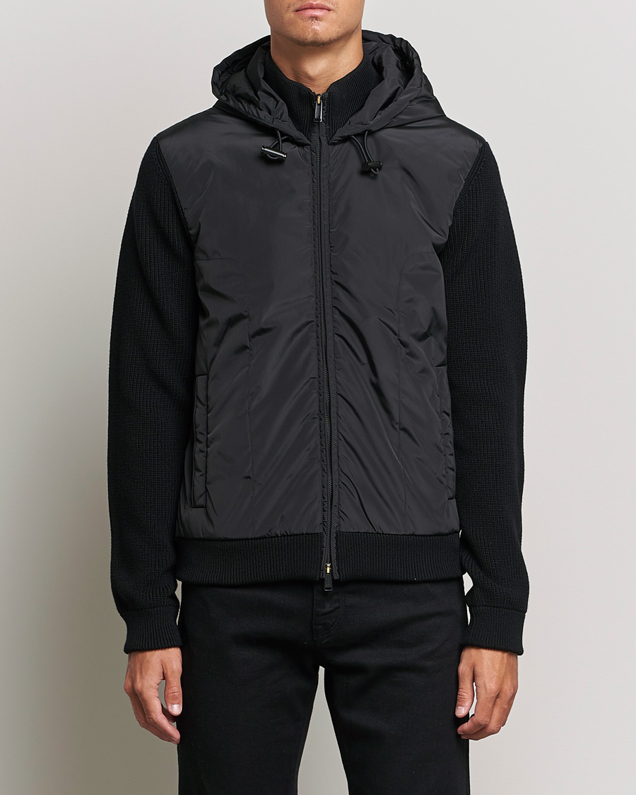 Herren | Pullover | BOSS BLACK | BOSS Lifo Hybrid Hooded Full Zip Black