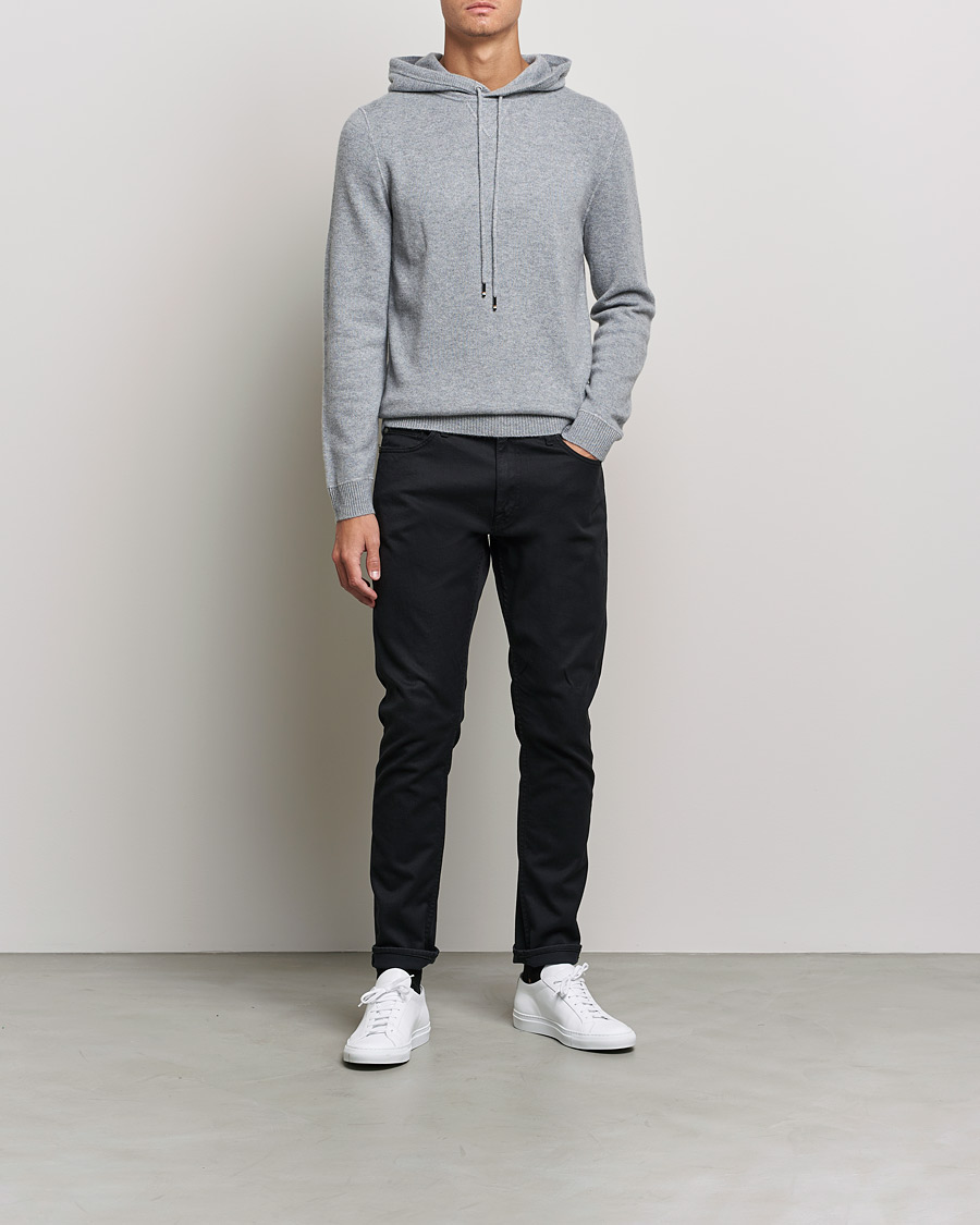 Herren | Pullover | BOSS BLACK | BOSS Tailored Luxus Cashmere Hoodie Silver