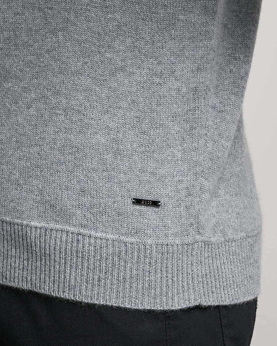 Herren | Pullover | BOSS BLACK | BOSS Tailored Luxus Cashmere Hoodie Silver