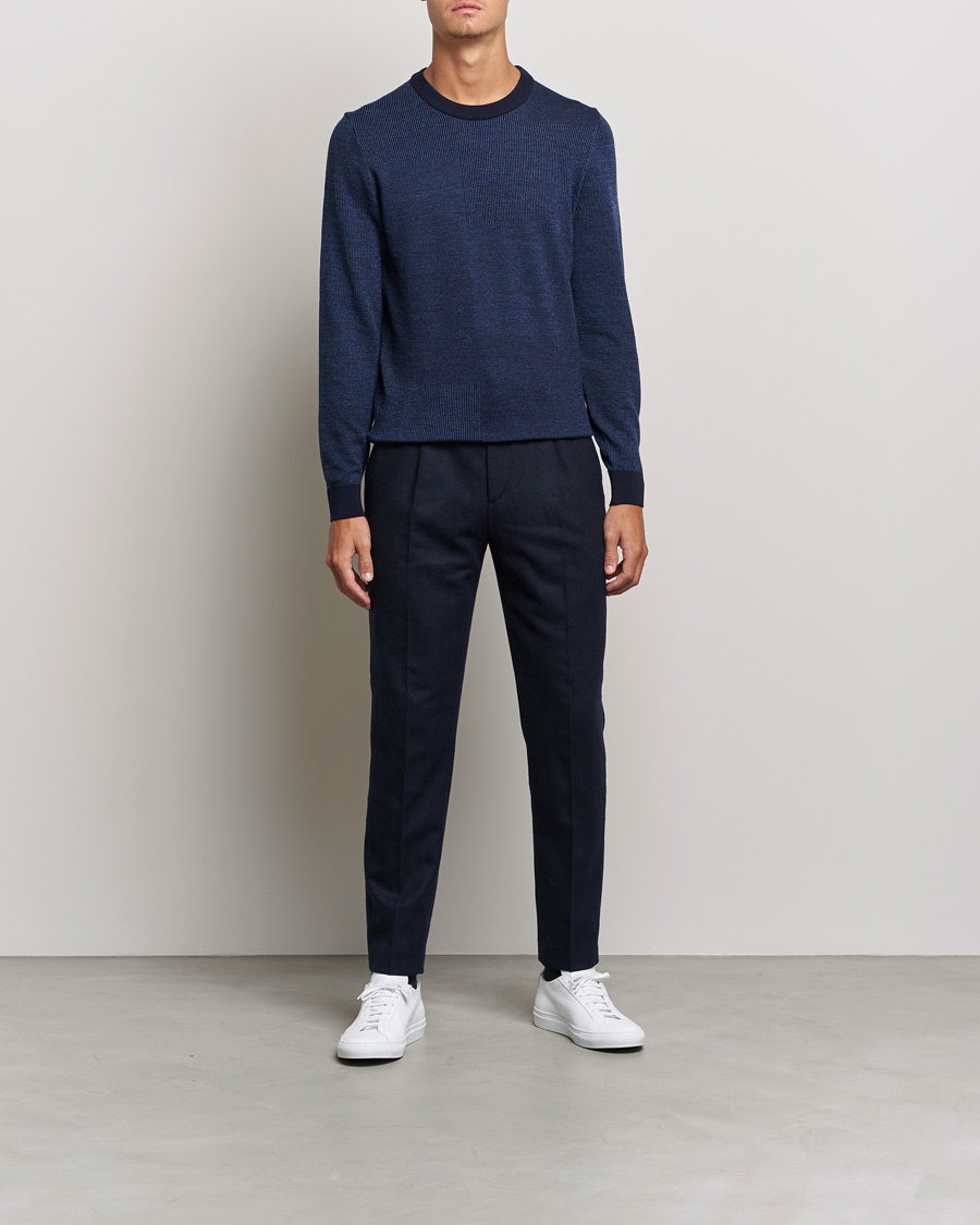 Herren | Pullover | BOSS BLACK | Leugenio Strucktured Block Sweater Dark Blue