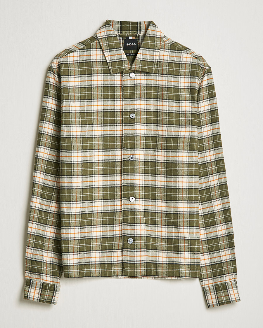 Herren | Hemden | BOSS BLACK | Nolan Check Flannel Shirt Open Green