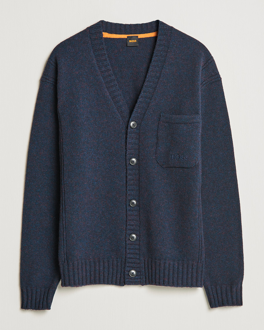 Herren | Pullover | BOSS ORANGE | BOSS Casual Kouzzle Knitted Cardigan Dark Blue