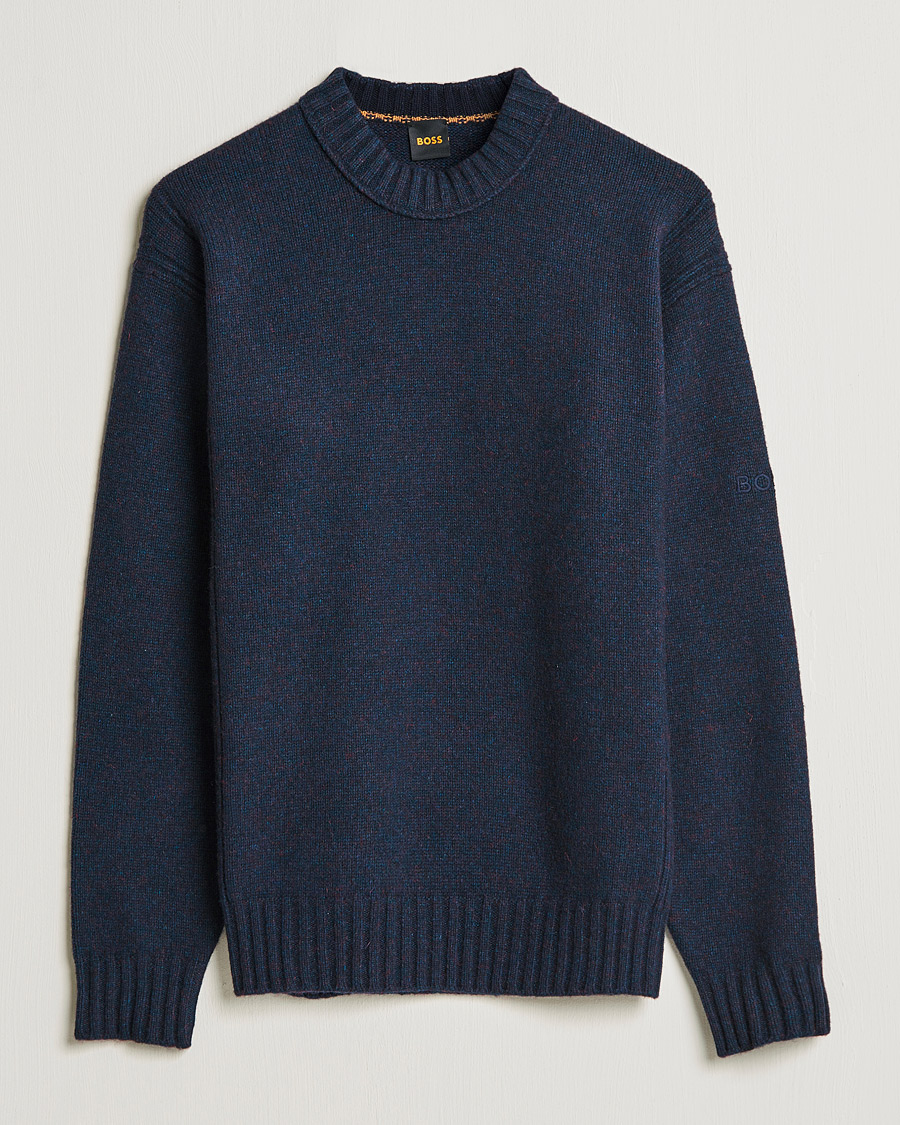 Herren | Pullover | BOSS ORANGE | BOSS Casual Ashetland Knitted Sweater Dark Blue