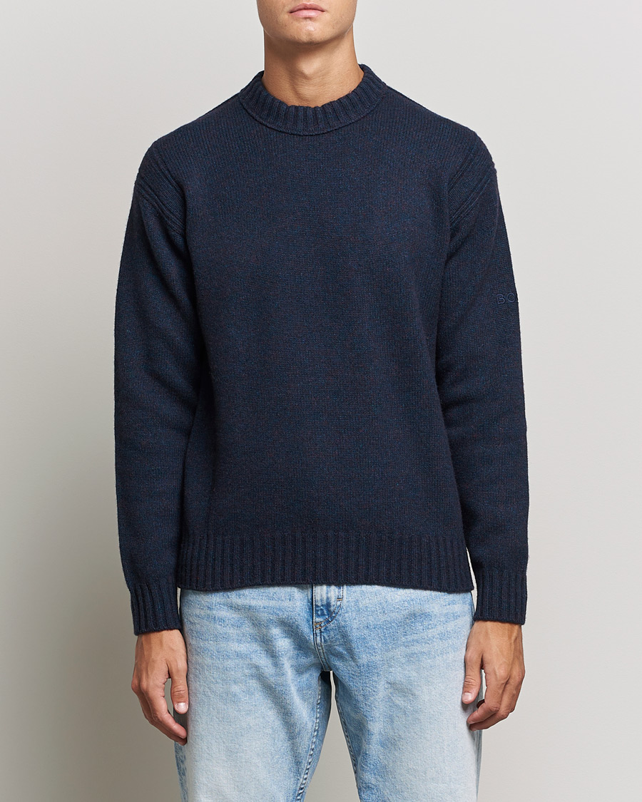Herren | Pullover | BOSS ORANGE | BOSS Casual Ashetland Knitted Sweater Dark Blue