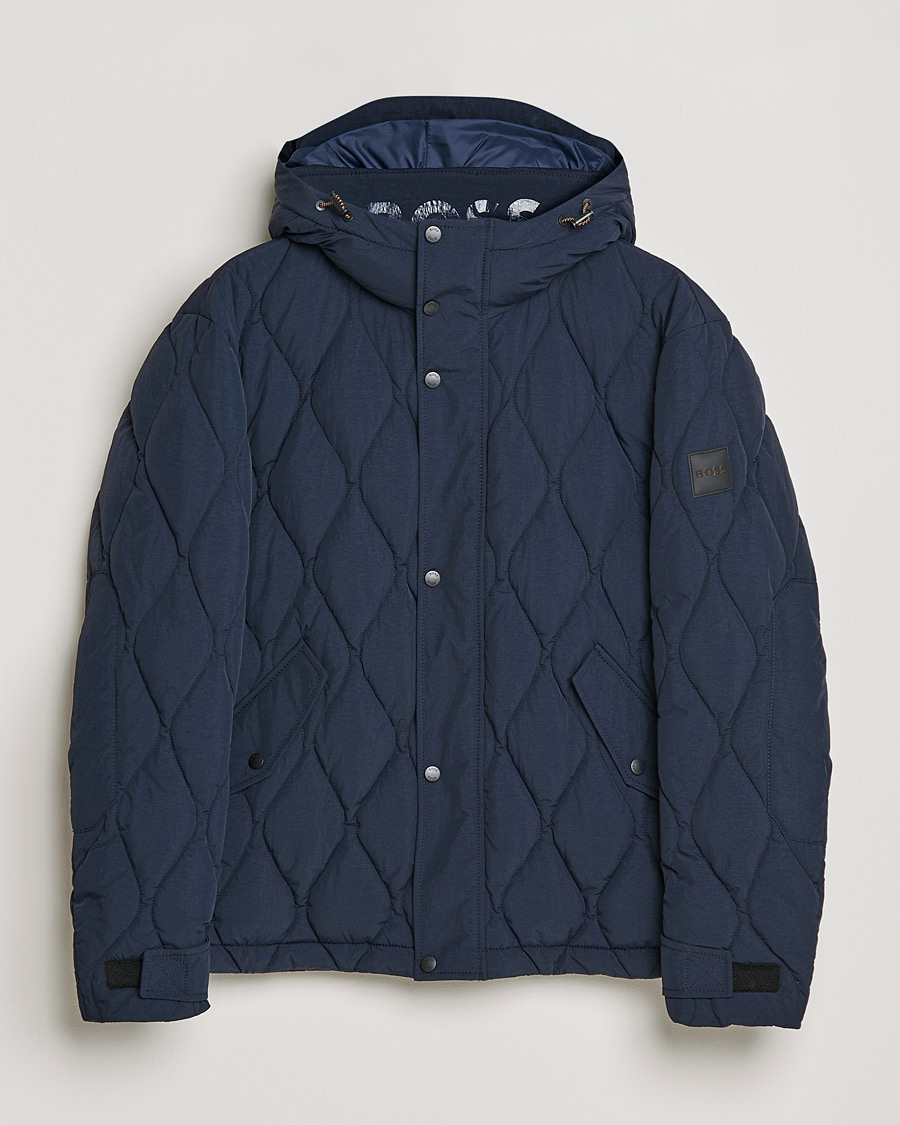 Herren | Jacken | BOSS ORANGE | Onlet Quilted Down Jacket Dark Blue