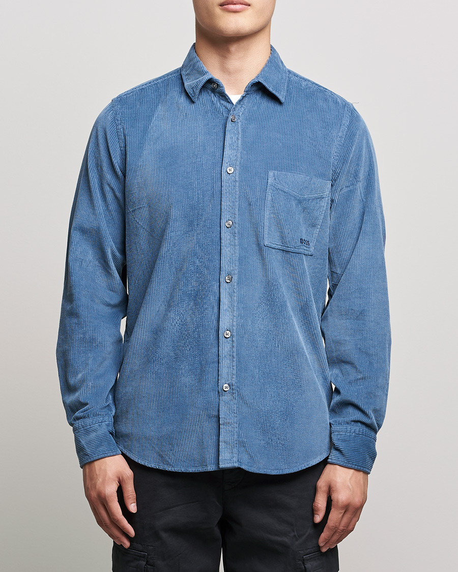 Herren | Hemden | BOSS ORANGE | Relegant Corduroy Shirt Bright Blue