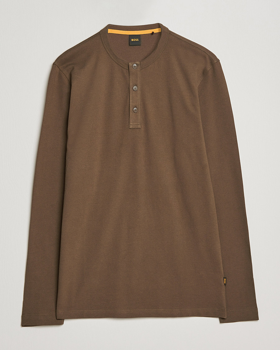 Herren | Pullover | BOSS ORANGE | Teetwill Henley Dark Green