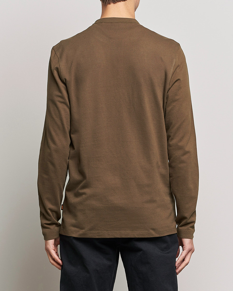 Herren | Pullover | BOSS ORANGE | Teetwill Henley Dark Green