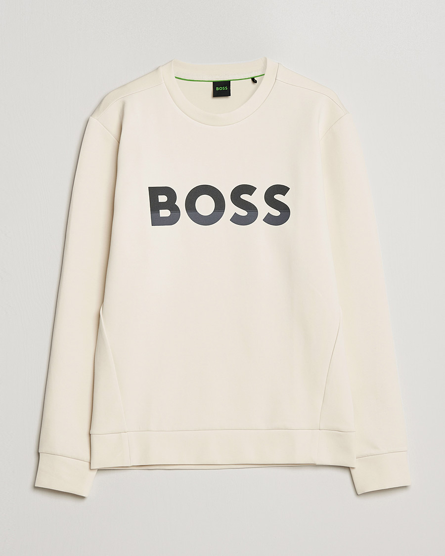 Herren | Pullover | BOSS GREEN | BOSS Athleisure Salbo Logo Sweatshirt Open White