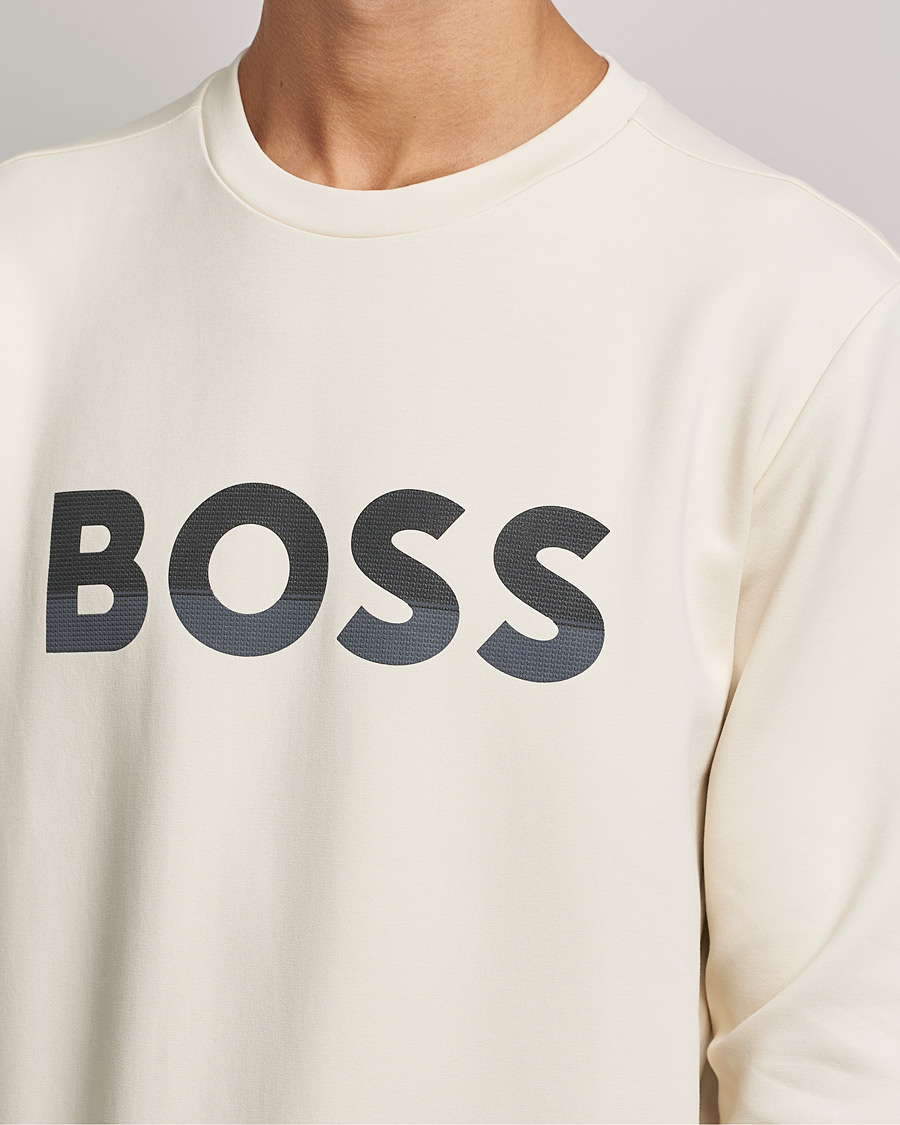 Herren | Pullover | BOSS GREEN | BOSS Athleisure Salbo Logo Sweatshirt Open White