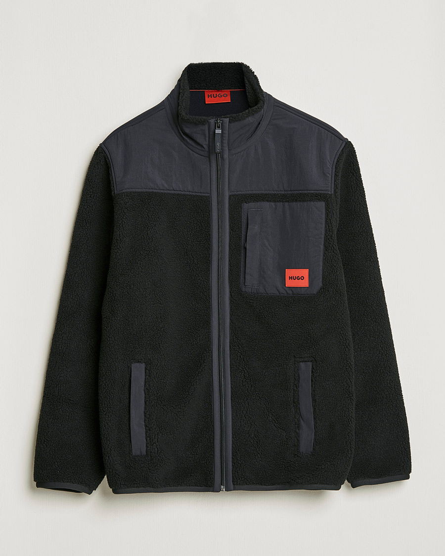 Herren | Pullover | HUGO | Demongras Teddy Full Zip Black