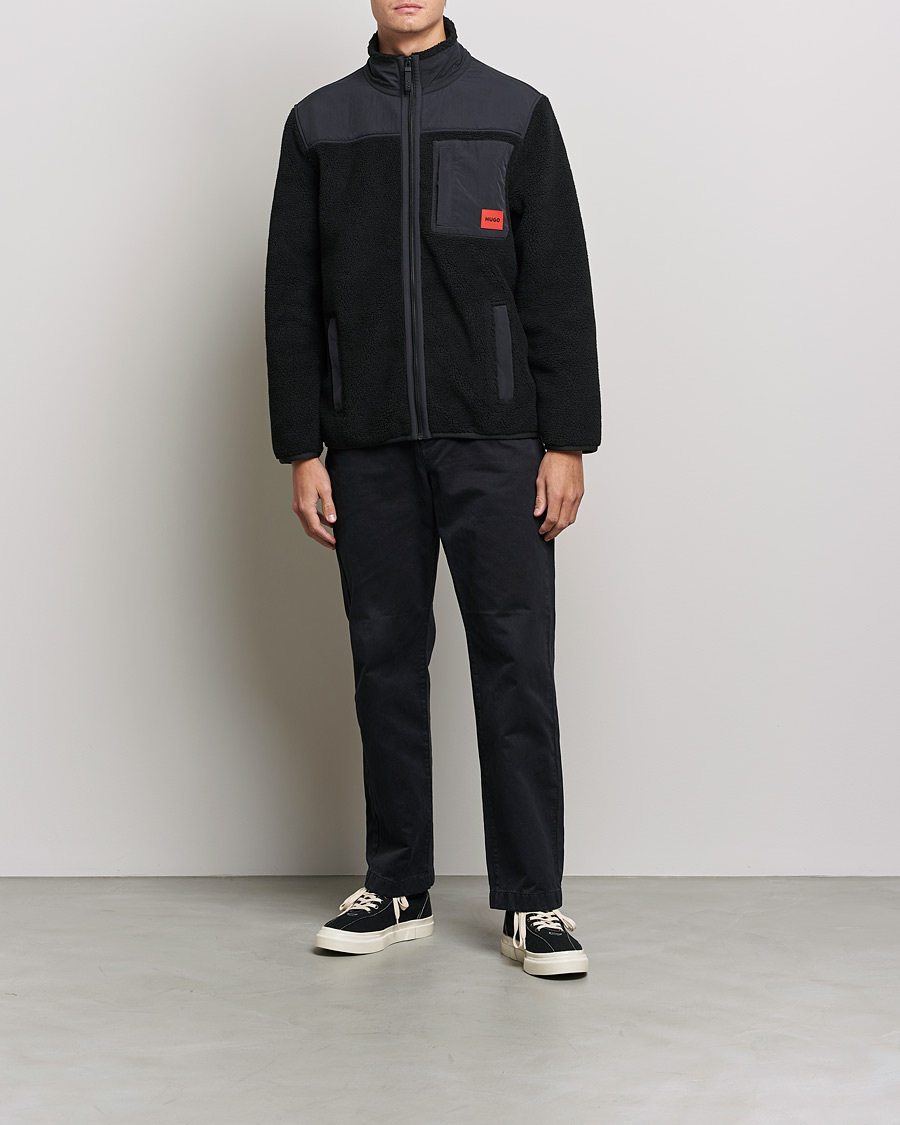 Herren | Pullover | HUGO | Demongras Teddy Full Zip Black