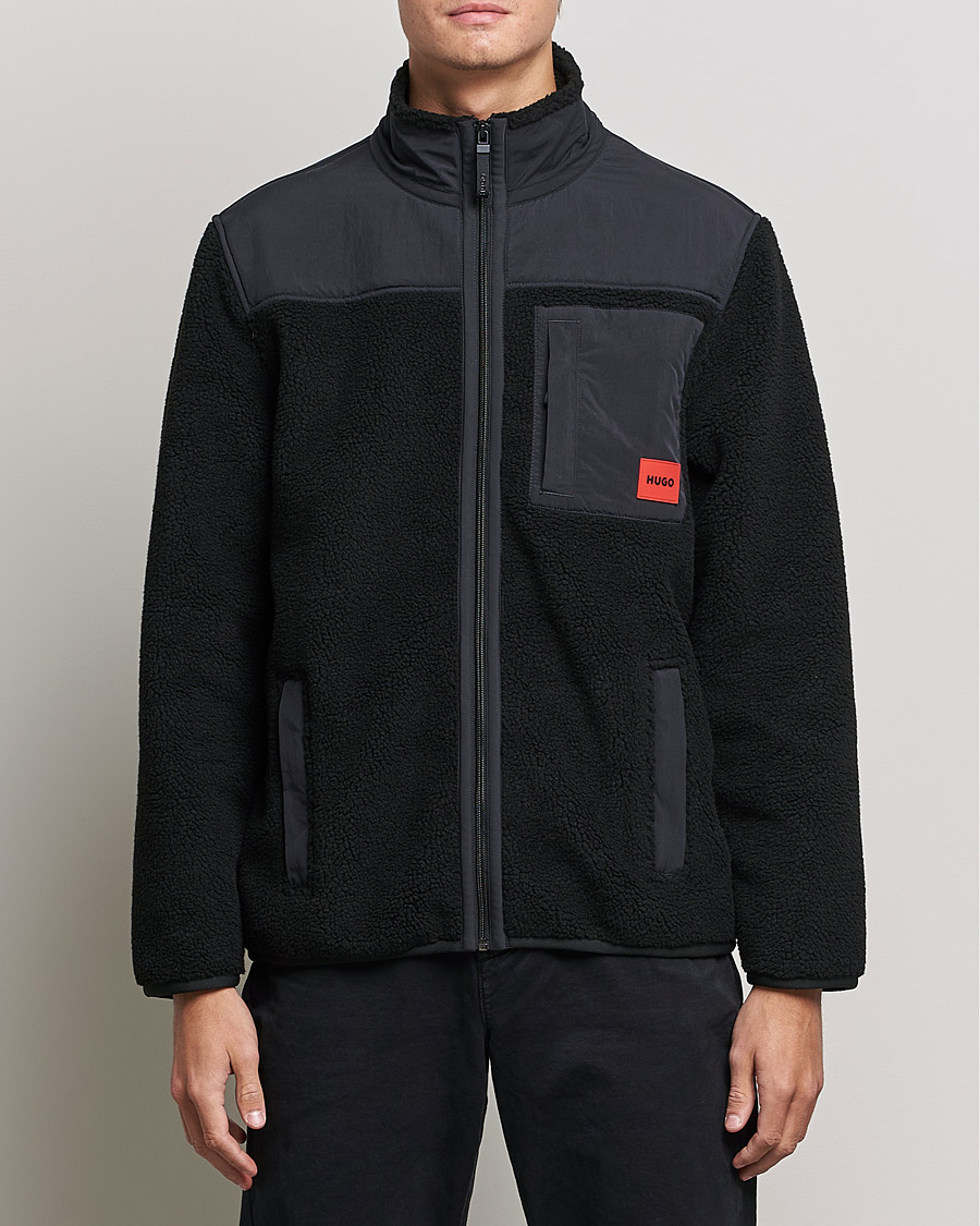 Herren | Pullover | HUGO | Demongras Teddy Full Zip Black