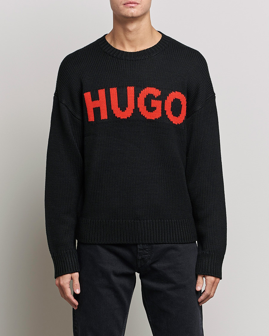 Herren | Pullover | HUGO | Slogonon Knitted Sweater Black