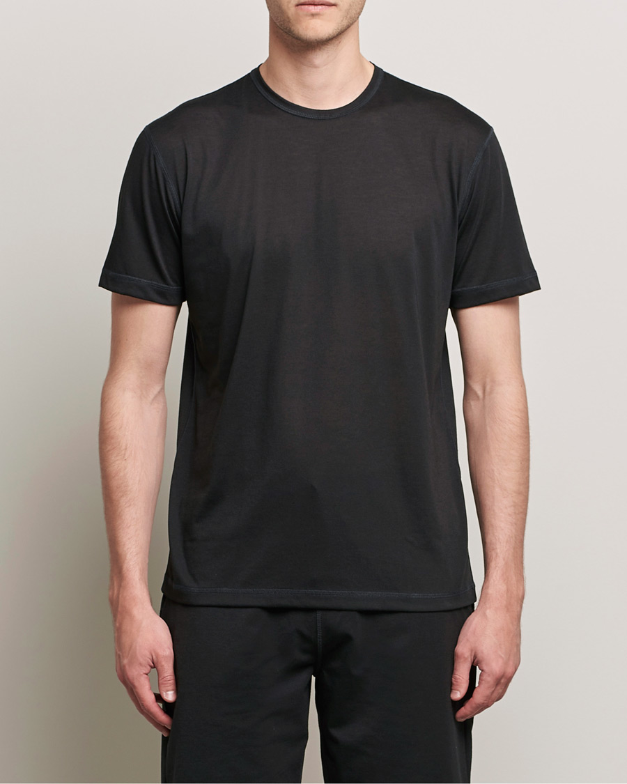 Herren | Schwartze t-shirts | Sunspel | Active Tee Black
