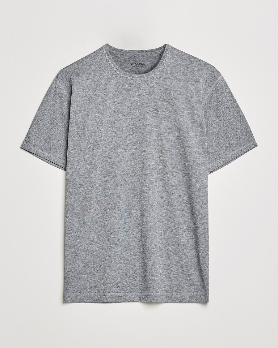 Herren | T-Shirts | Sunspel | Active Tee Grey Melange