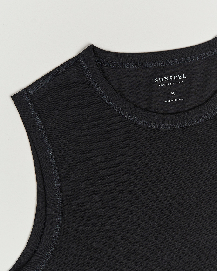 Herren | T-Shirts | Sunspel | Active Vest Black
