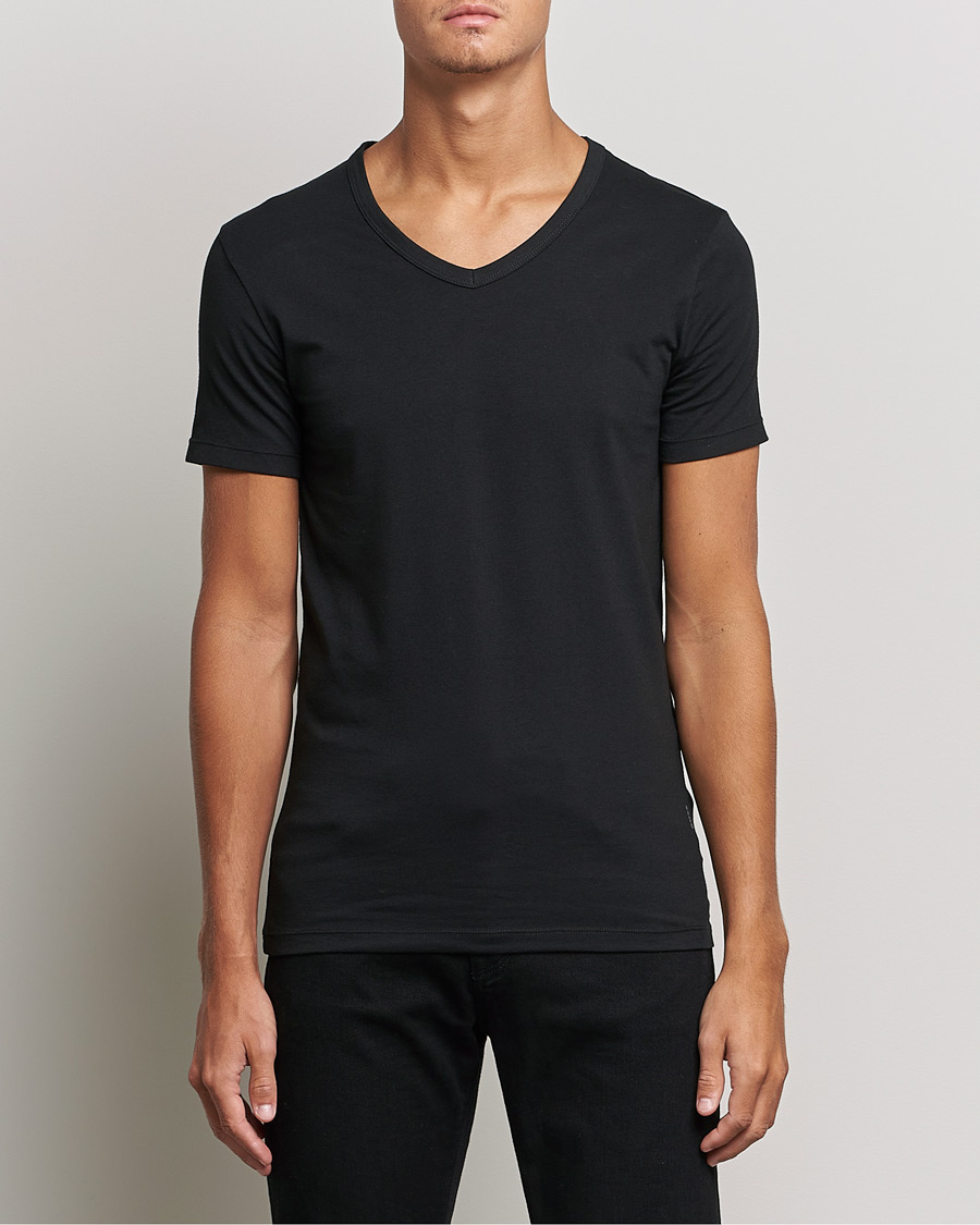 Herren | T-Shirts | BOSS BLACK | 2-Pack V-Neck Slim Fit T-Shirt Black