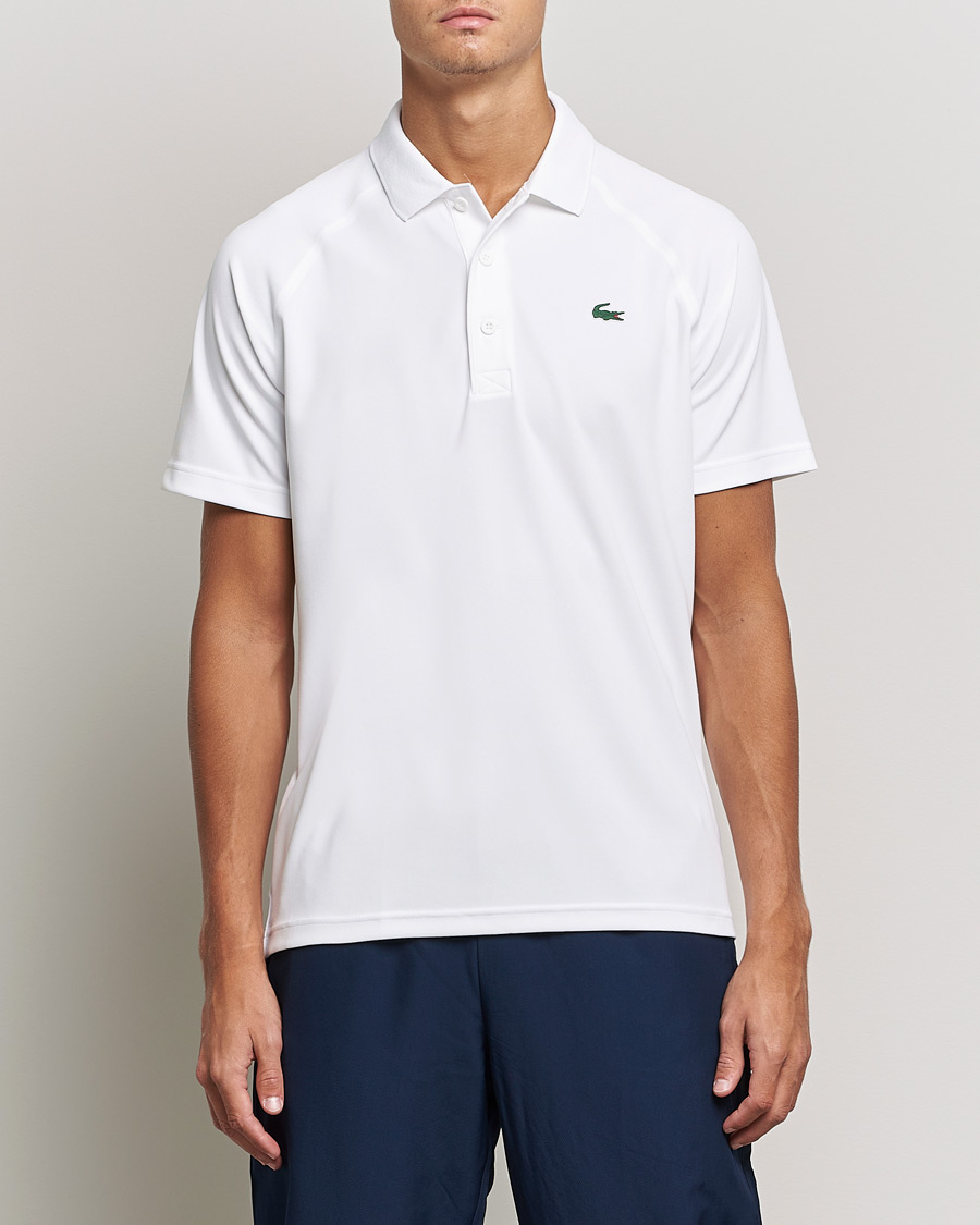 Herren | Poloshirts | Lacoste Sport | Performance Ribbed Collar Polo White