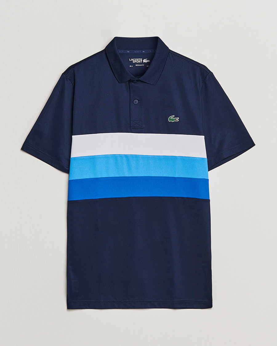 Herren | Poloshirts | Lacoste Sport | Performance Striped Polo Navy Blue