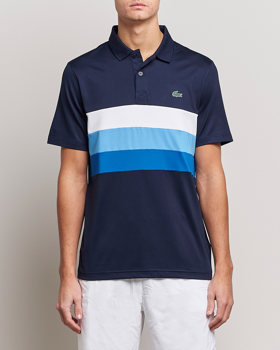 Herren | Poloshirts | Lacoste Sport | Performance Striped Polo Navy Blue