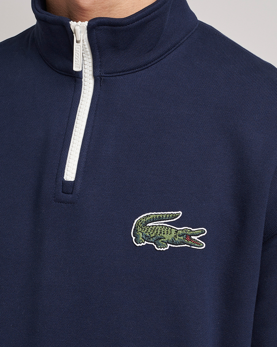 Herren | Pullover | Lacoste | Half Zip Organic Cotton Sweatshirt Navy Blue