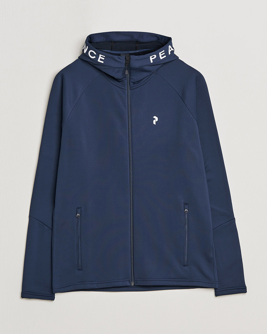 Herren | Pullover | Peak Performance | Rider Zip Fleece Hood Jacket Blue Shadow