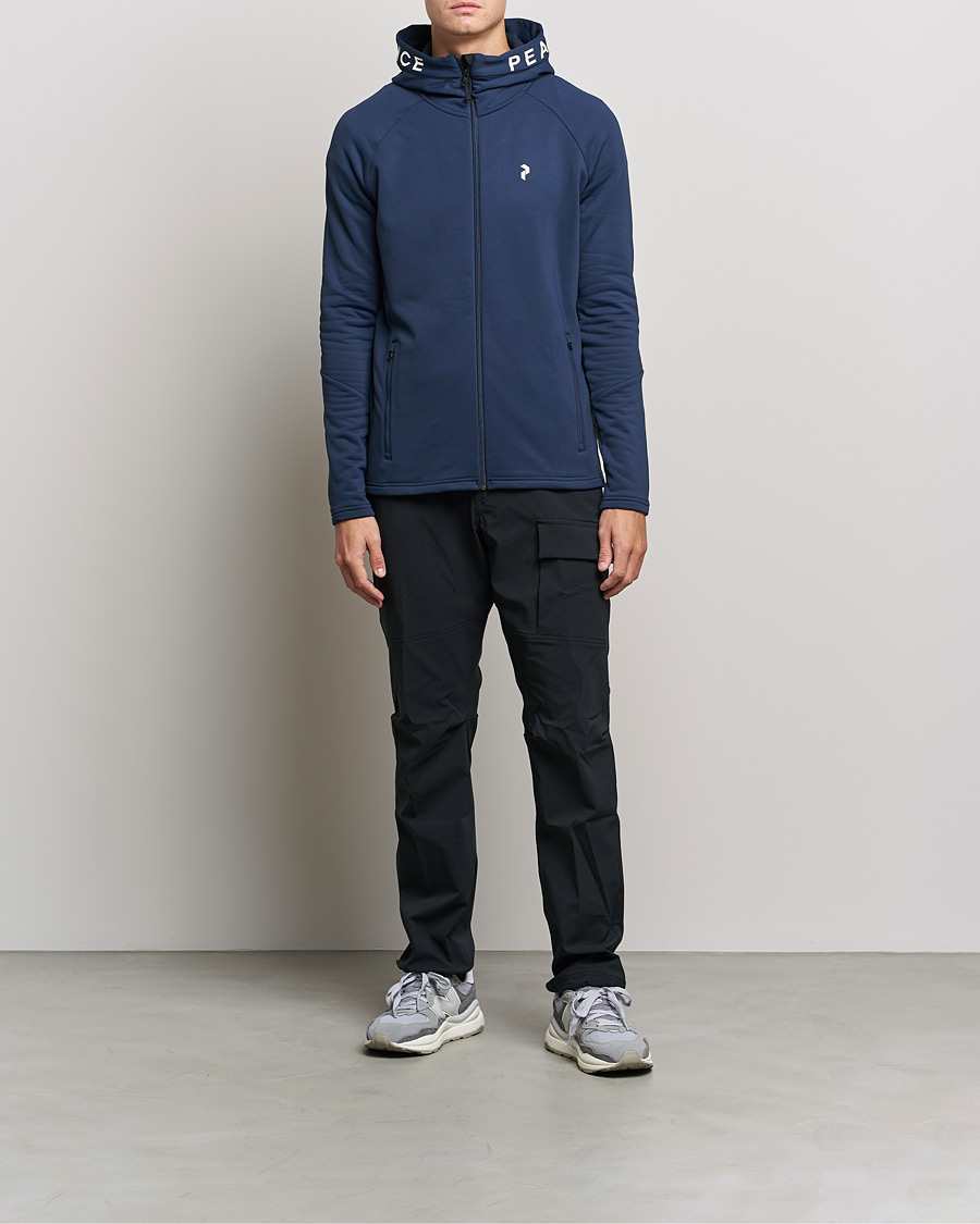 Herren | Pullover | Peak Performance | Rider Zip Fleece Hood Jacket Blue Shadow