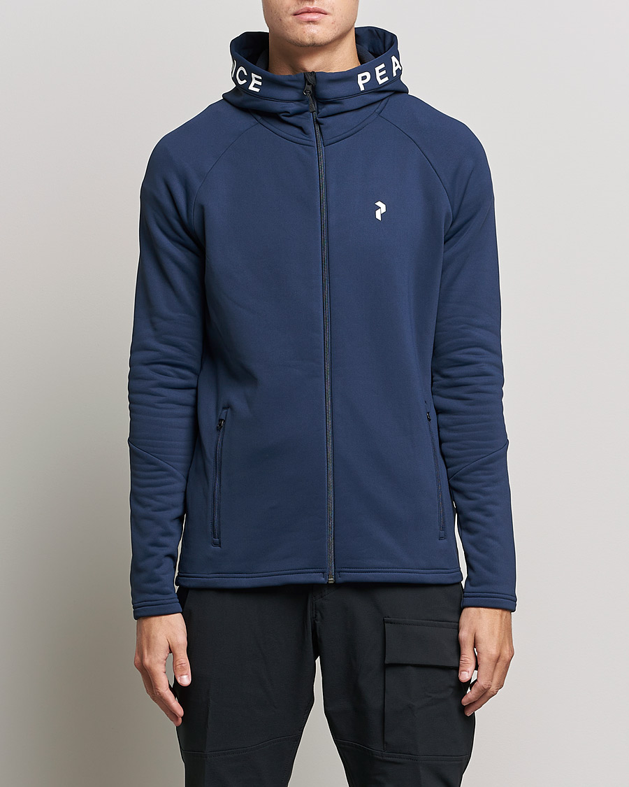 Herren | Pullover | Peak Performance | Rider Zip Fleece Hood Jacket Blue Shadow