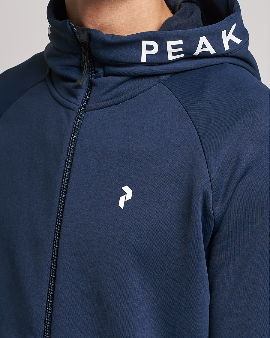 Herren | Pullover | Peak Performance | Rider Zip Fleece Hood Jacket Blue Shadow