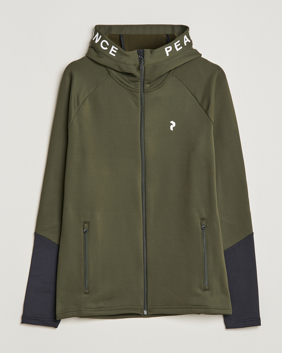 Herren | Pullover | Peak Performance | Rider Zip Fleece Hood Jacket Forest Night Black