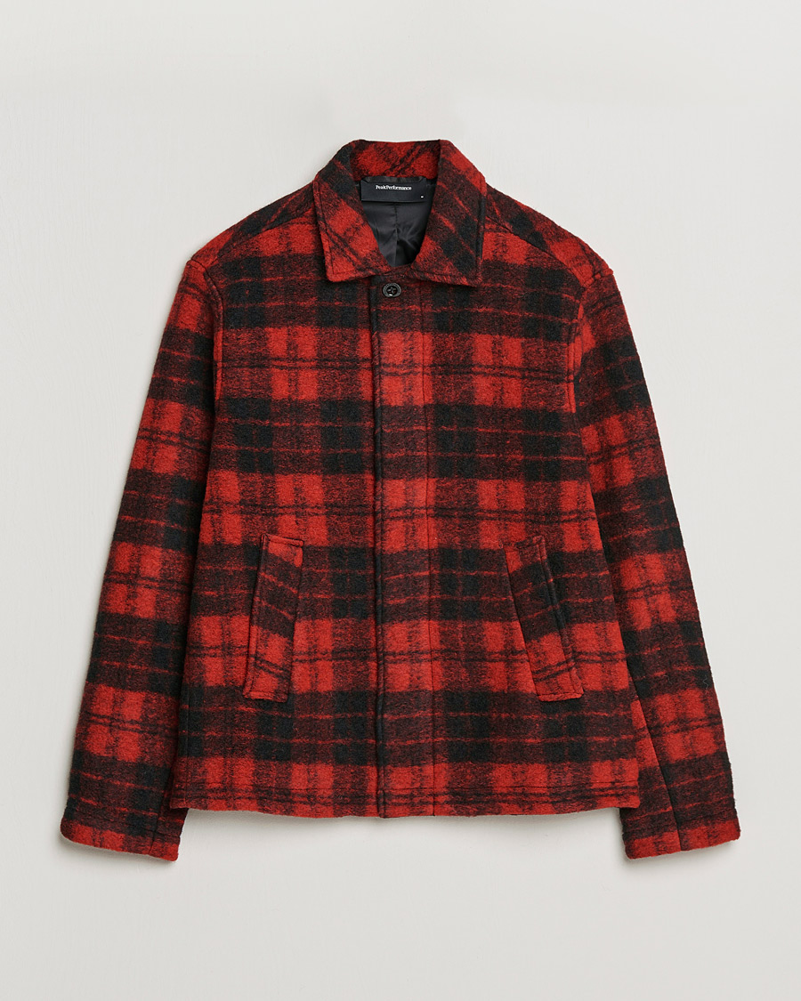 Herren | Hemden | Peak Performance | Wool Overshirt Checked Red