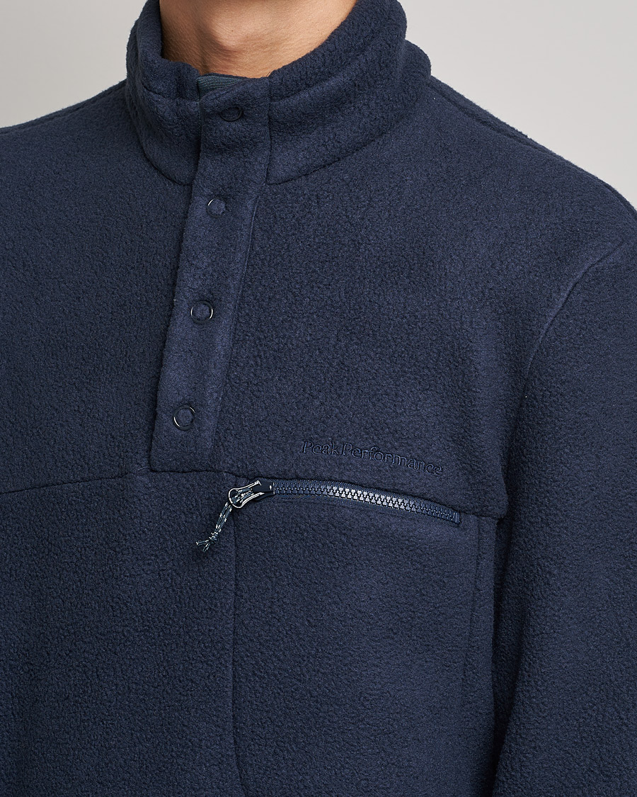 Herren | Pullover | Peak Performance | Fleece Snap T-Neck Blue Shadow
