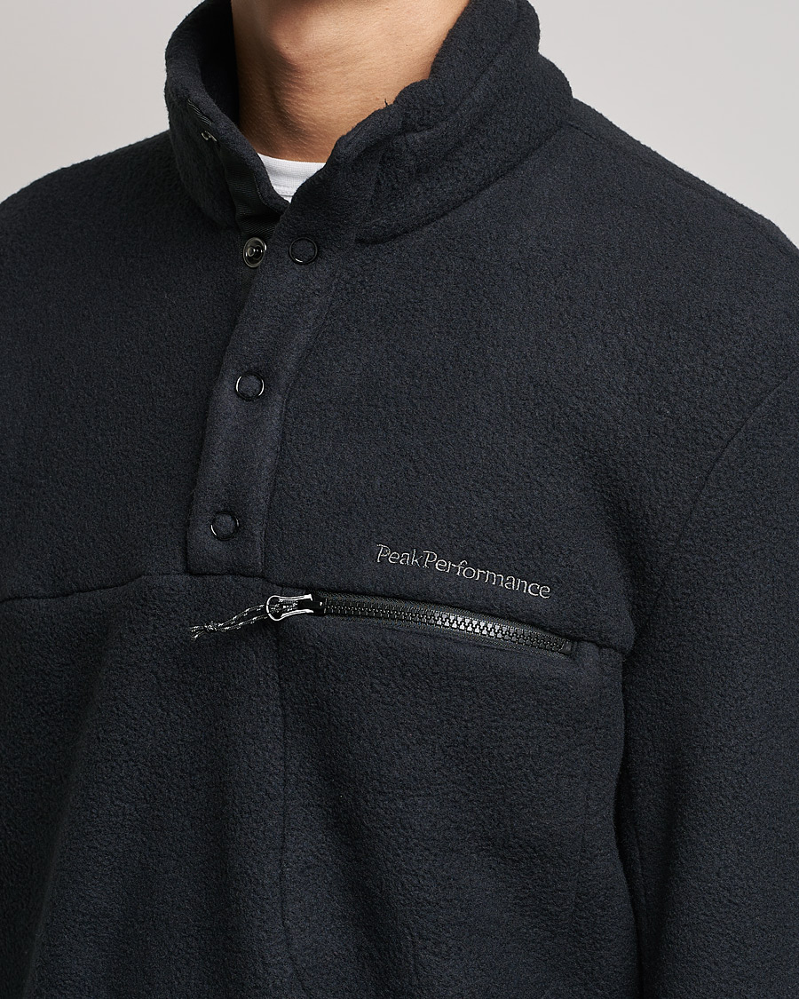 Herren | Pullover | Peak Performance | Fleece Snap T-Neck Black