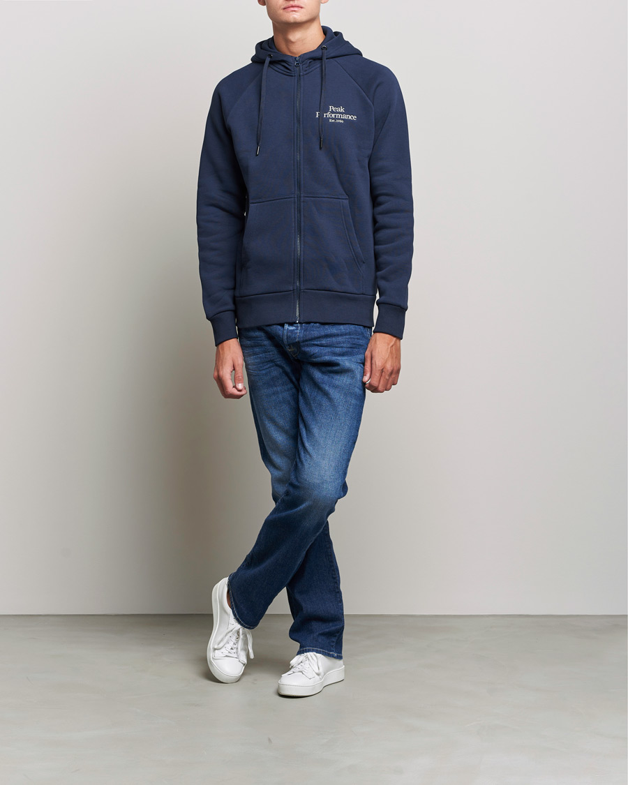 Herren | Pullover | Peak Performance | Original Zip Hoodie Blue Shadow