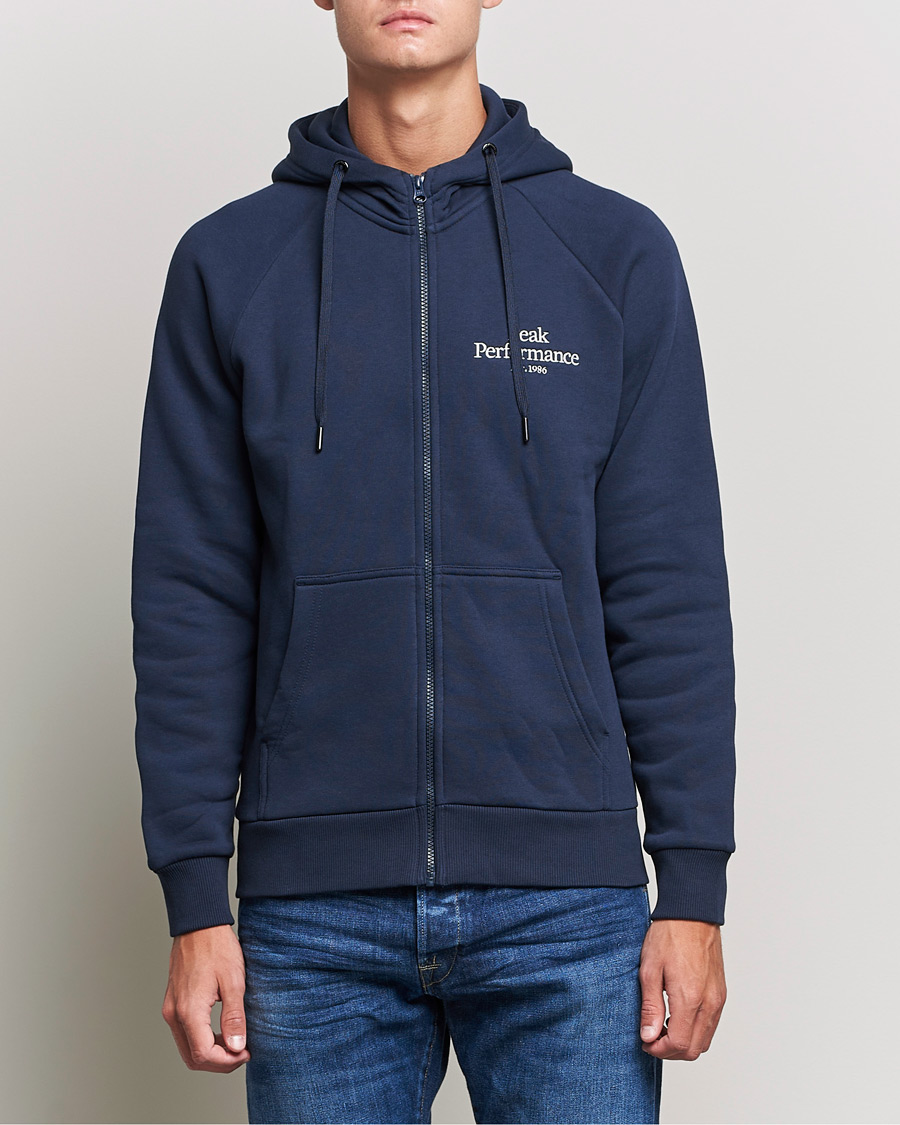 Herren | Pullover | Peak Performance | Original Zip Hoodie Blue Shadow