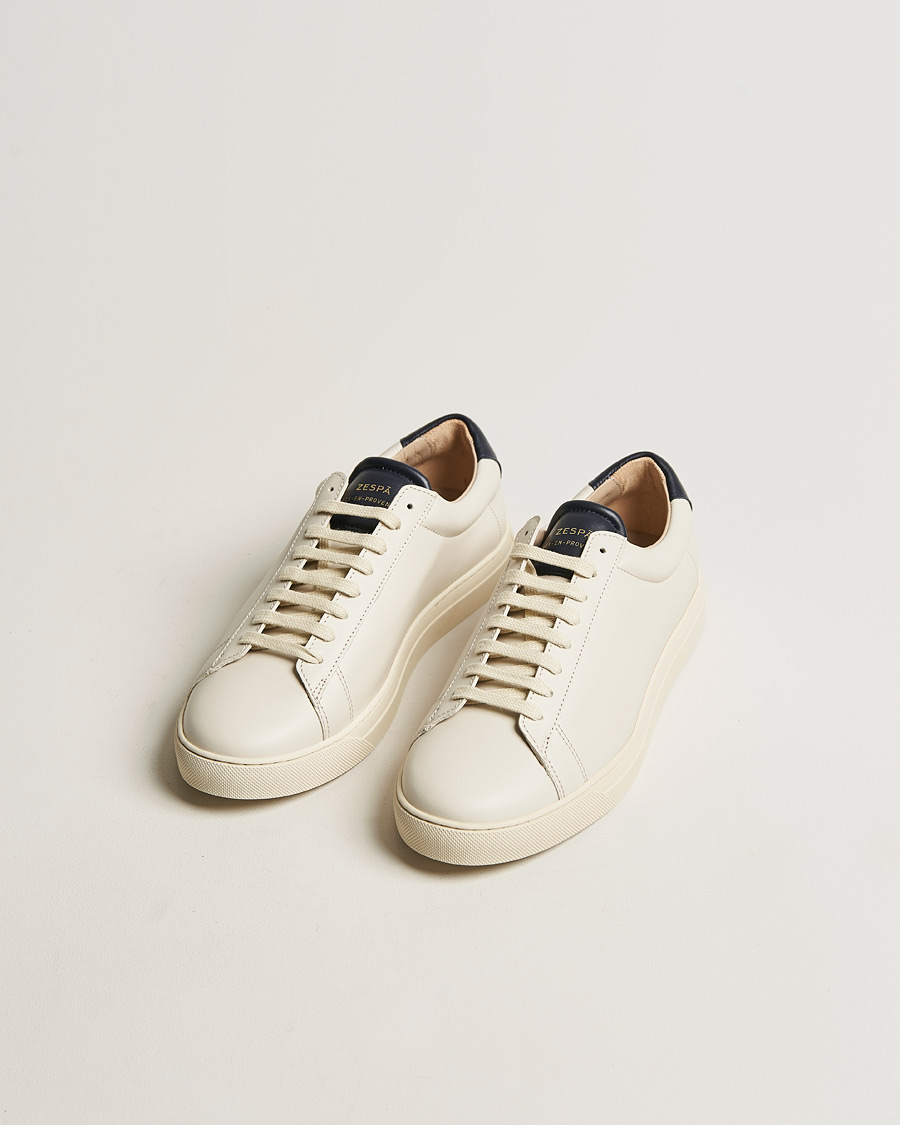 Herren | Zespà ZSP4 Nappa Leather Sneakers Off White/Navy | Zespà | ZSP4 Nappa Leather Sneakers Off White/Navy