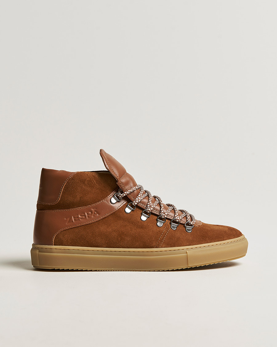 Herren | Zespà ZSP12 Alpine Hiker High Top Suede Sneakers Camel | Zespà | ZSP12 Alpine Hiker High Top Suede Sneakers Camel