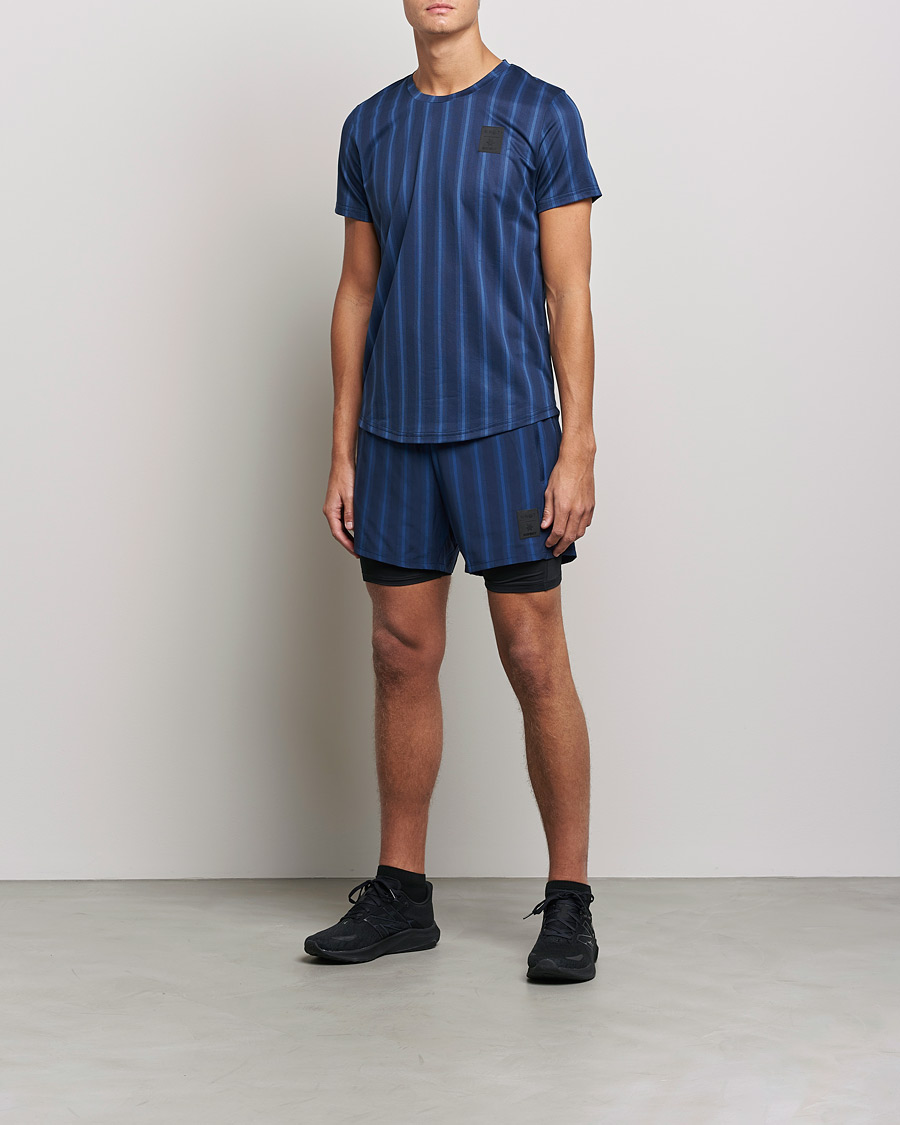 Herren | T-Shirts | NN07 | Combat Short Sleeve T-Shirt Navy Stripe