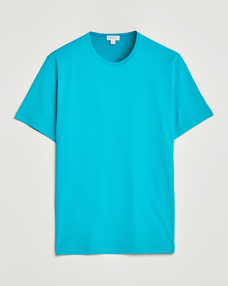 Herren | T-Shirts | Sunspel | Crew Neck Cotton Tee Reef